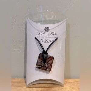 Belle Art Hand Sculpted Glass Jewelry Pendant Necklace. Brand New With Tags